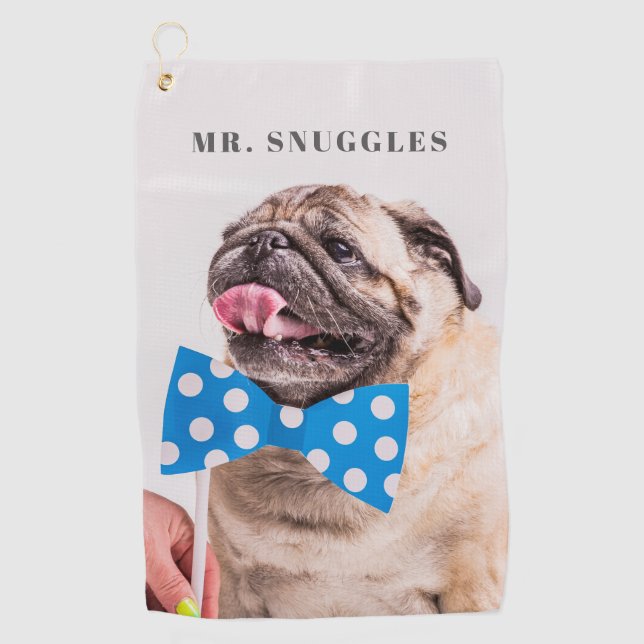 Eigene Hausname Typografie und Foto Golfhandtuch (Vorderseite)