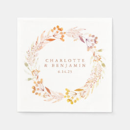 Eigene Hochzeit des Herbstblumenwassers Serviette