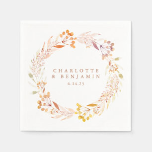 Eigene Hochzeit des Herbstblumenwassers Serviette