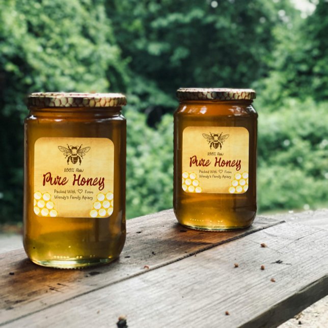 Eigene Honig bearbeitbare Etikettenaufkleber Runder Aufkleber (Von Creator hochgeladen)