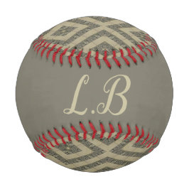 Eigene Initialen, graubraune Pflastersteine Baseball