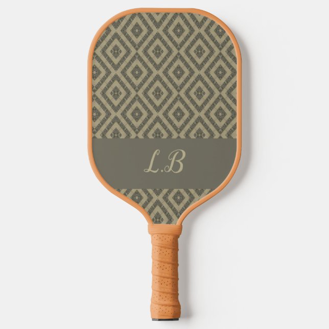 Eigene Initialen, graubraune Pflastersteine Pickleball Schläger (Vorderseite)