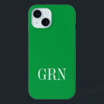 Eigene iPhone 15 Gehäuse in Ihrer Lieblingsfarbe d Case-Mate iPhone Hülle<br><div class="desc">Drucken Sie ein individuelles iPhone 15 Gehäuse in Ihrer Lieblingsfarbe. Personalisieren Sie Ihre eigenen Namensinitialen oder ein benutzerdefiniertes Monogramm. Ein grünes und weißes Beispiel. Auch für ältere Smartphone-Modelle verfügbar. Wechseln Sie in Ihre bevorzugte Farbkombination. Cooles Telefonzubehör für Damen und Herren.</div>