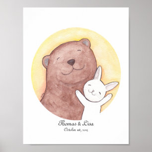 Eigene Jubiläumsgeschenke Bär Bunny Happy Wall Art Poster