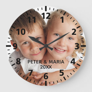 Eigene Kinder Fotos Jahr Große Wanduhr