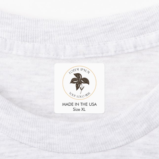 Eigene Kleidungsgröße für Firmenlogos Etiketten (Befestigt)