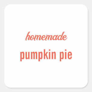 Eigene Lebensmittel Geschenk Gastgeschenk Pumpkin Quadratischer Aufkleber