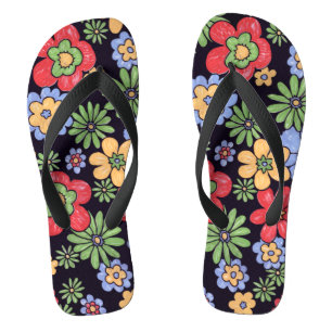 Eigene, lebhafte Blume Flip Flops