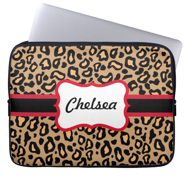 Eigene Leopard Print Laptop Sleeve Geschenk (Vorderseite)