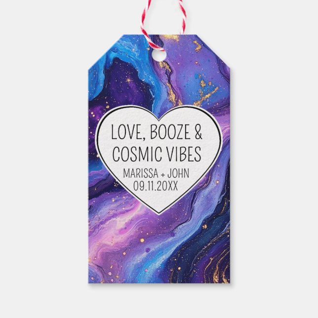 Eigene Liebe, Booze, Cosmic-Vibes-Hochzeit Geschenkanhänger (Vorderseite)
