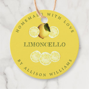 Eigene Limoncello Gelbe Flasche Geschenkanhänger