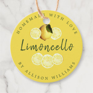Eigene Limoncello Gelbe Flasche Geschenkanhänger
