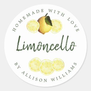 Eigene Limoncello-Marke Weiß Runder Aufkleber