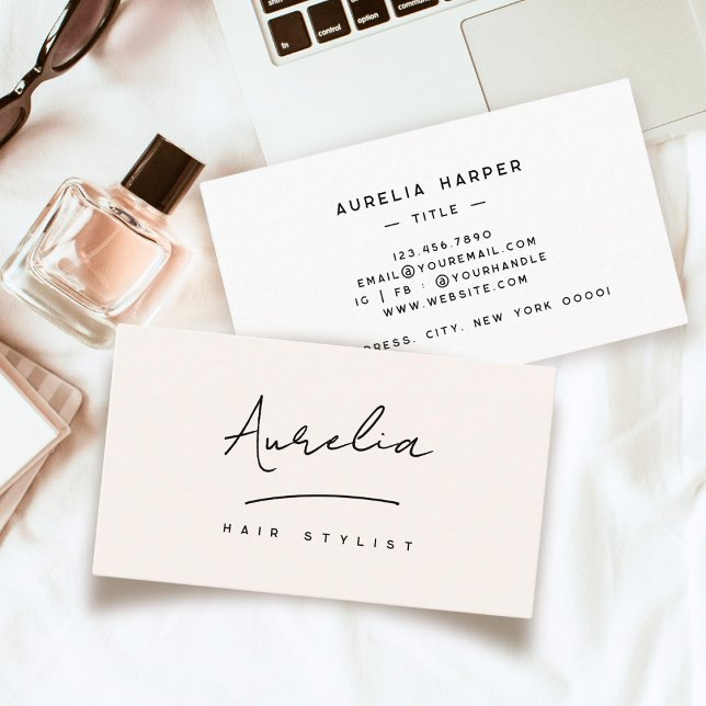 Eigene Logo-Signatur Moderne Minimalistische sozia Visitenkarte (Von Creator hochgeladen)