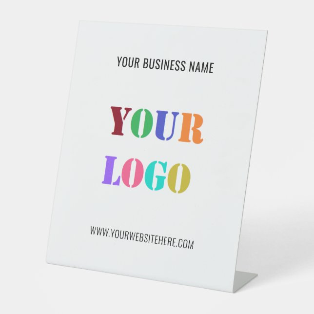 Eigene Logo-Website Farben Vorlagenzeichen Sockelschild (Vorderseite)