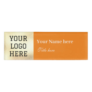 Eigene Logokombination Einfache Orange Business Namenschild