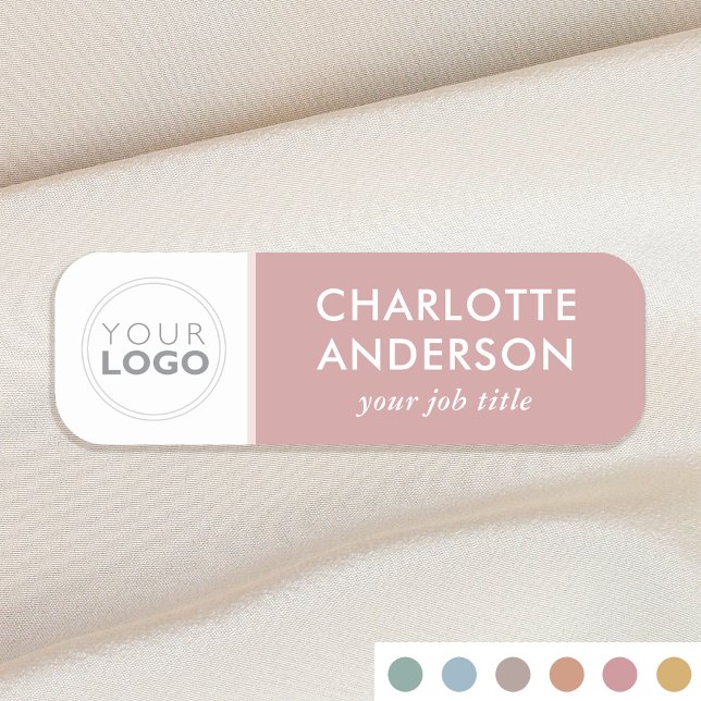 Eigene Logos Mitarbeiter Job Titel Dusty Pink Busi Namensschild (Von Creator hochgeladen)