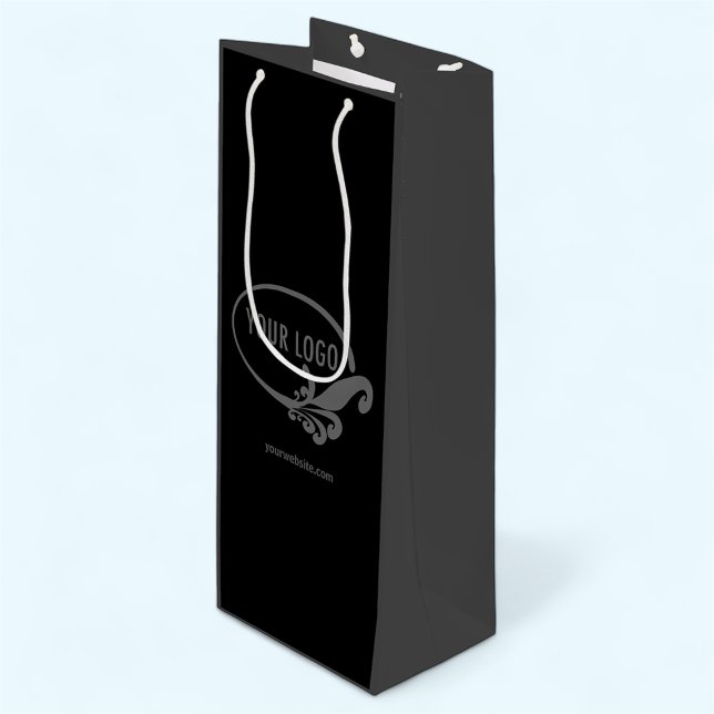 Eigene Markenbezeichnungen für Weingiftbeutel Geschenktüte Für Weinflaschen (MISOOK Black & Grey Wine Bag with Logo)