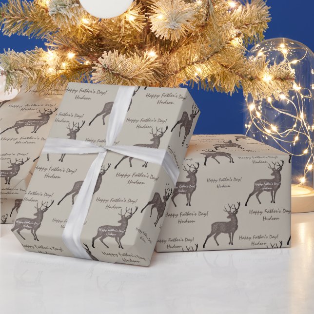 Eigene Meldung "Brawn and Caramel Rustic Deer Buck Geschenkpapier (Feiertage)