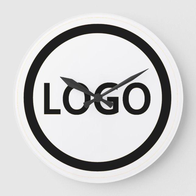 Eigene Mitarbeiter für Ihr Firmenlogo Große Wanduhr (Vorderseite)