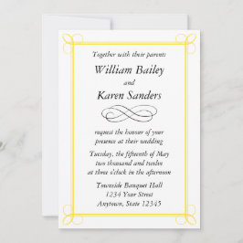 Eigene mittelgelbe Einladung - Scroll Design