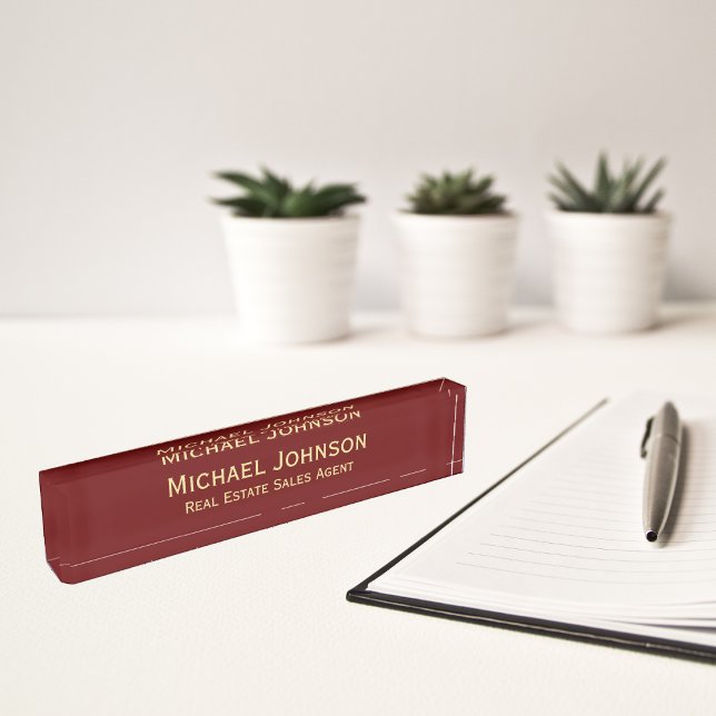 Eigene moderne Berufliche Firmenbezeichnung Namensplakette (Custom Modern Professional Corporate Office Title Nameplate)