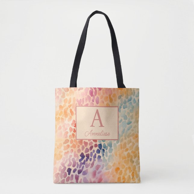 Eigene Monogramm Name Farbe Leopard Druck (Vorderseite)