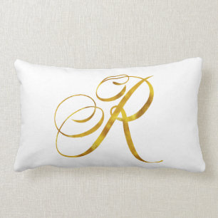 Eigene Monogramm R-Imitat Goldfolie-Monogramme Lendenkissen
