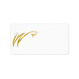 Eigene Monogramm-W-Imitat Goldfolie-Monogramme Adressaufkleber