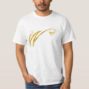 Eigene Monogramm-W-Imitat Goldfolie-Monogramme T-Shirt