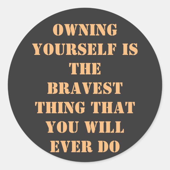 Eigene Motivierend Wörter mit einfachem Text Runder Aufkleber (Vorderseite)