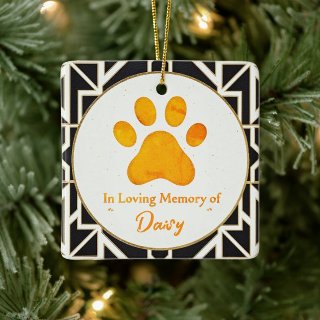 Eigene Paw Print Memorial Pet Loss Keepake Keramikornament (Baum)