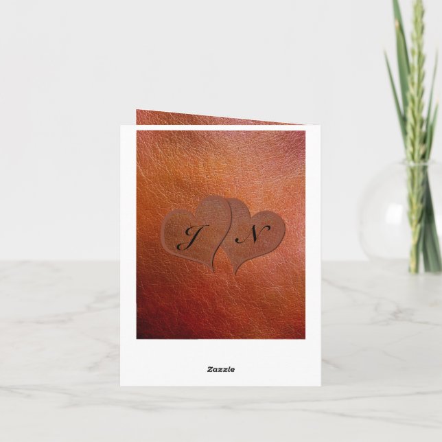 Eigene Print-Imitats Leather 3. Hochzeitstag Karte (Rückseite)