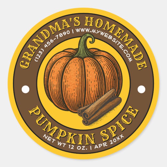 Eigene Pumpkin-Gewürzvorlage Runder Aufkleber (Vorderseite)