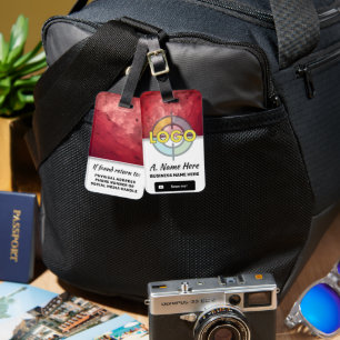 Eigene Rot-Stein-Branding-ID - Kontakt mit benutze Gepäckanhänger