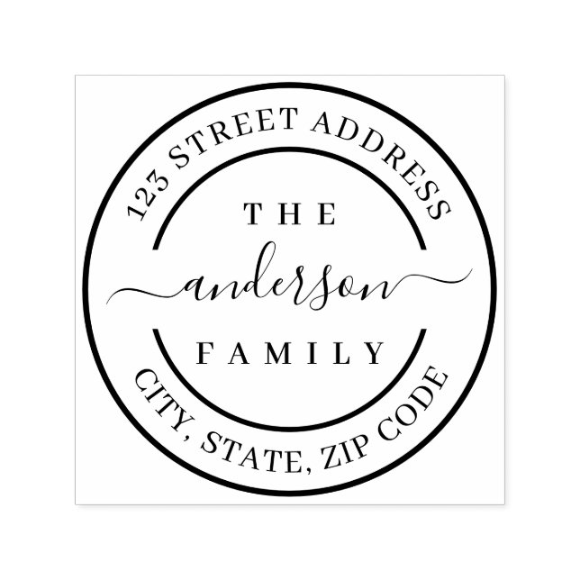Eigene Rücksendeadresse mit Familiennamen Permastempel (Design)