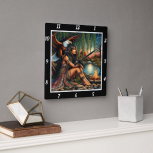 Eigene Schatten: Adlerstern Quadratische Wanduhr