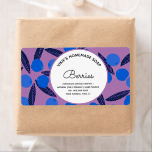 Eigene Seifenfirma Blueberry Hand Drawing Label