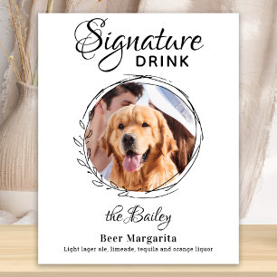 Eigene Signatur Drink Foto Hunde Bar Haustier Hoch Poster
