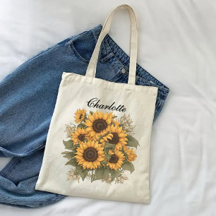 Eigene Sonnenblumenbeutel, Geschenk für Frauen ode Tragetasche