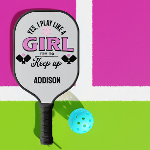 Eigene Spiele wie ein Mädchen, versuchen Sie lusti Pickleball Schläger