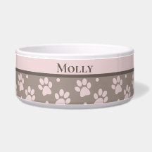 Eigene Taupe und rosa Paw Print personalizable