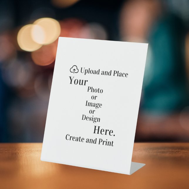 Eigene Unterschrift Design oder Foto Upload Sockelschild (Pedestal Sign Your Design or Photo Upload)