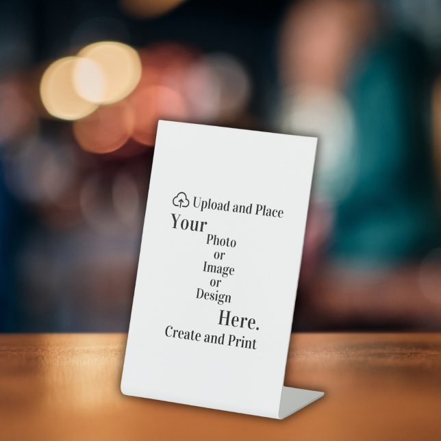 Eigene Unterschrift Design oder Foto Upload Sockelschild (Pedestal Sign Your Design or Photo Upload)