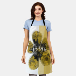 Eigene Unterschrift Name Golden Autumnal Floral Schürze