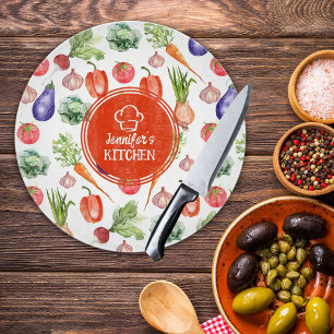 Eigene Wasserfarben Gemüse Küche Schneidebrett