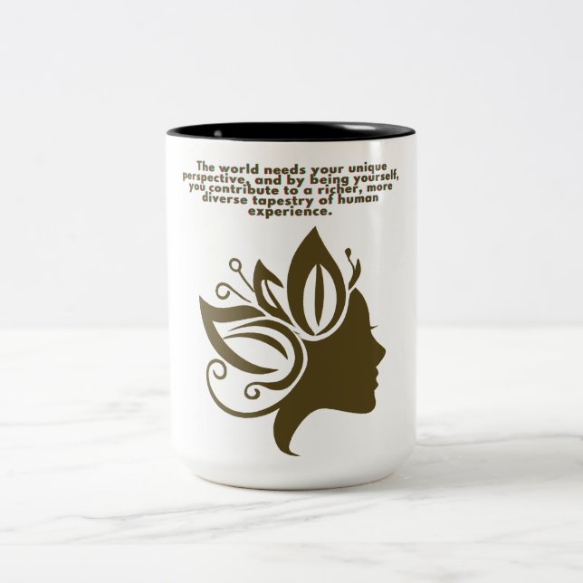 Eigene weibliche Silhouette Inspiration Tasse (Mittel)