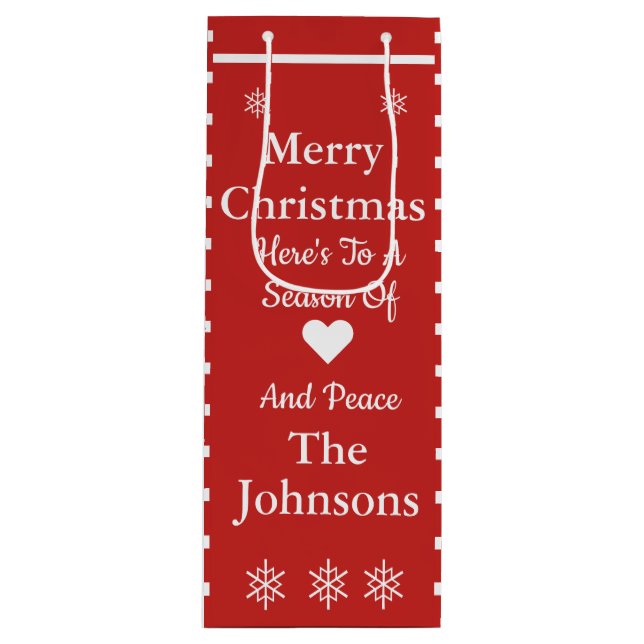 Eigene Weihnachtsgeschenktasche Geschenktüte Für Weinflaschen (Vorderseite)