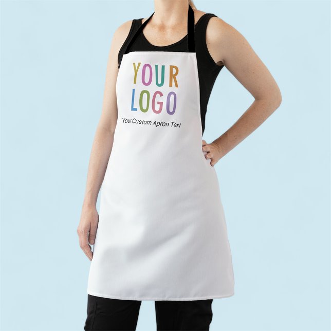 Eigene, weiße Schürze mit Logo, kein Minimum (MISOOK White Apron with Logo)