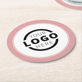 Eigene Werbeaktion Logo-Markenbezeichnung Rosa Runder Pappuntersetzer